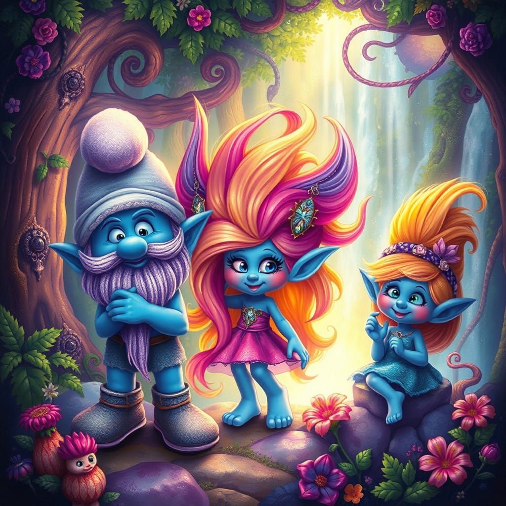 Whimsical Gazooo in Vibrant Art Nouveau Style