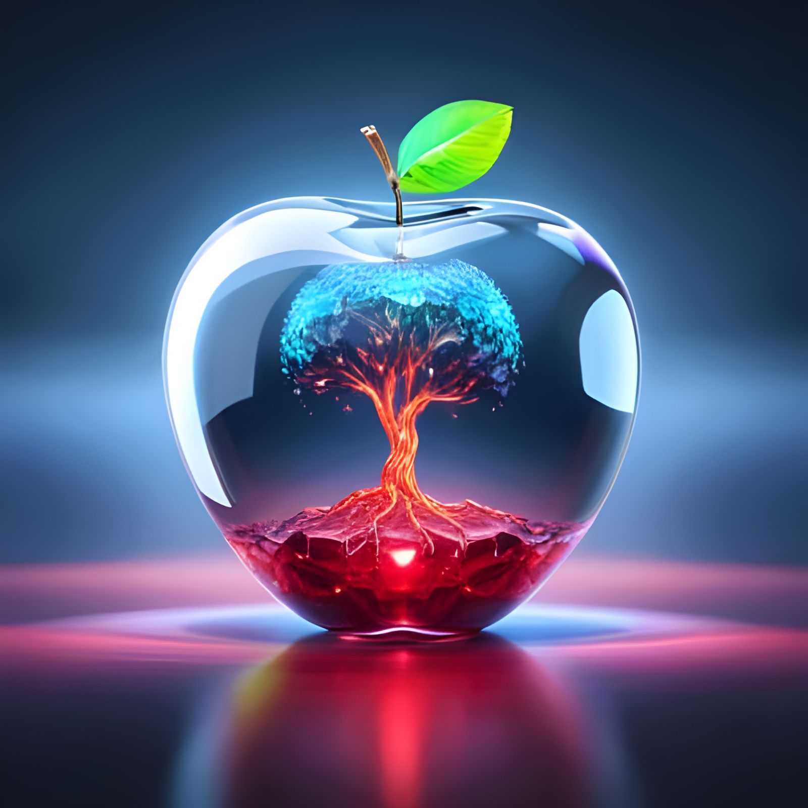 Crystal Apple iPhone Figurine: Art Nouveau Style