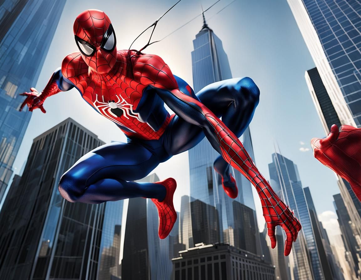 Spider-Man Swings Through City in Photorealistic 3D Render