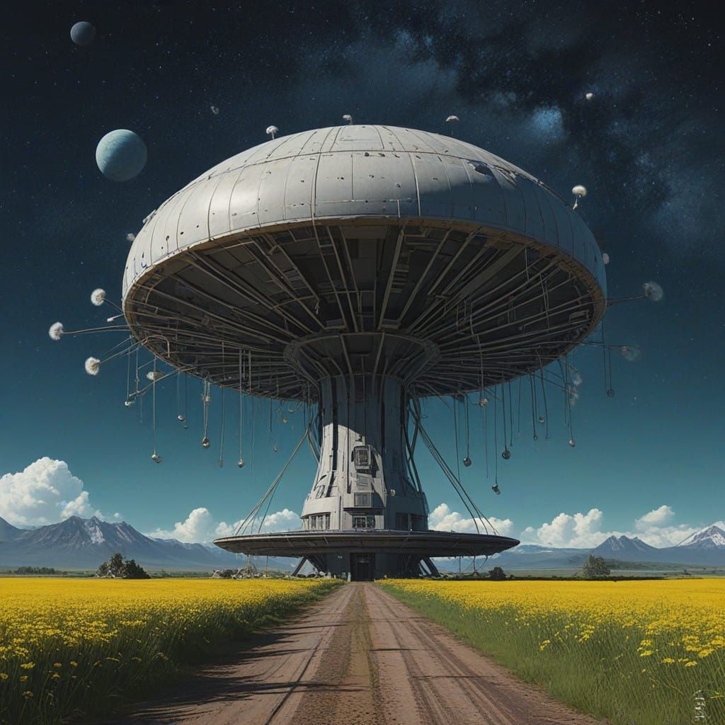 Galactic Space Station Inspired by Dandelion Blooms in Cosmi...