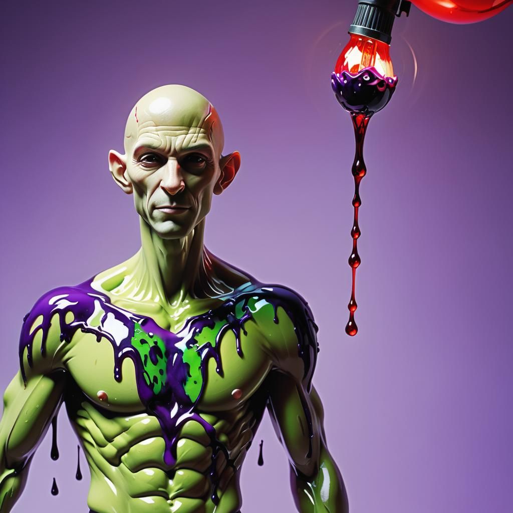 Grape Jelly Human Sculpture in Graffiti Art Style