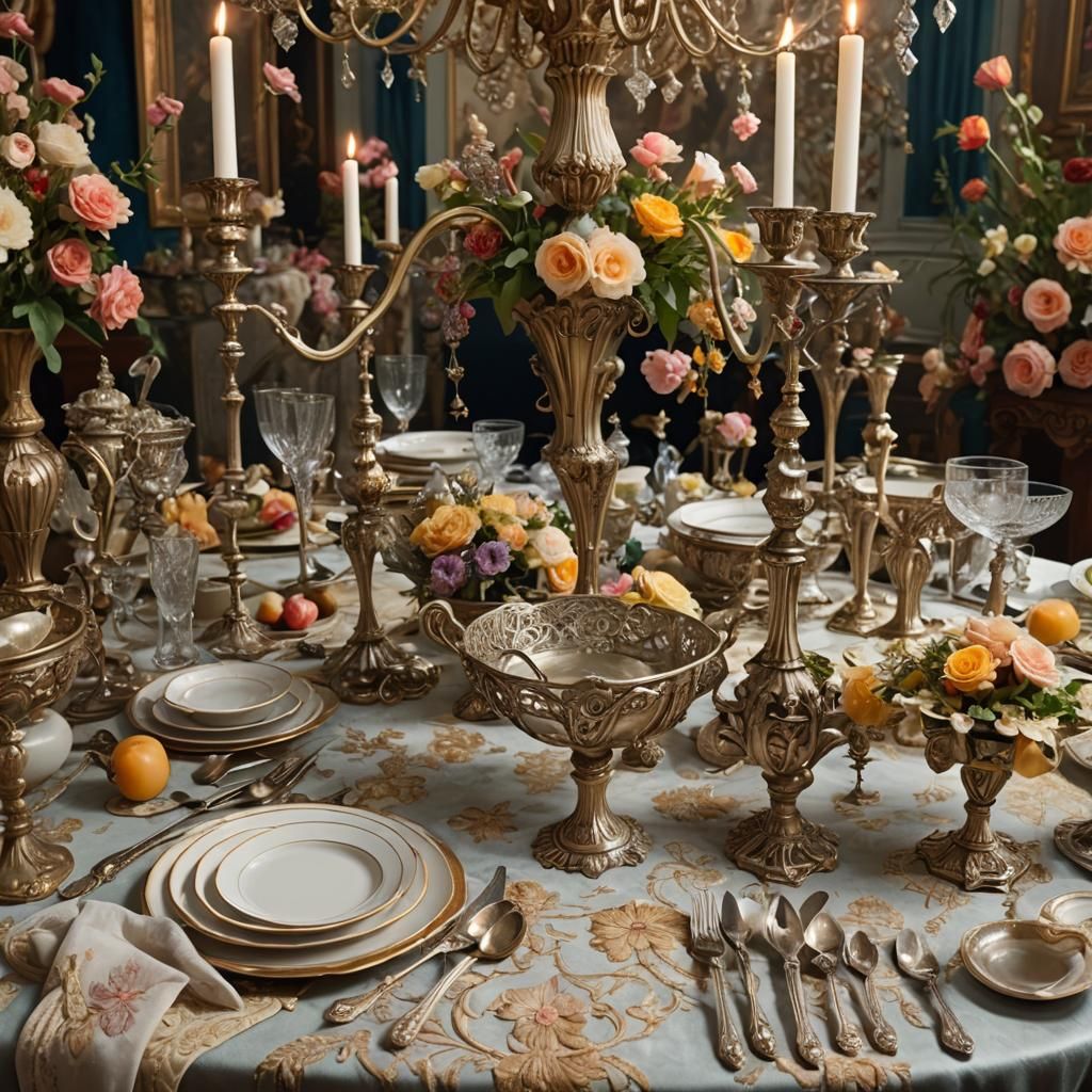 Luxurious Jugendstil Cutlery Still Life