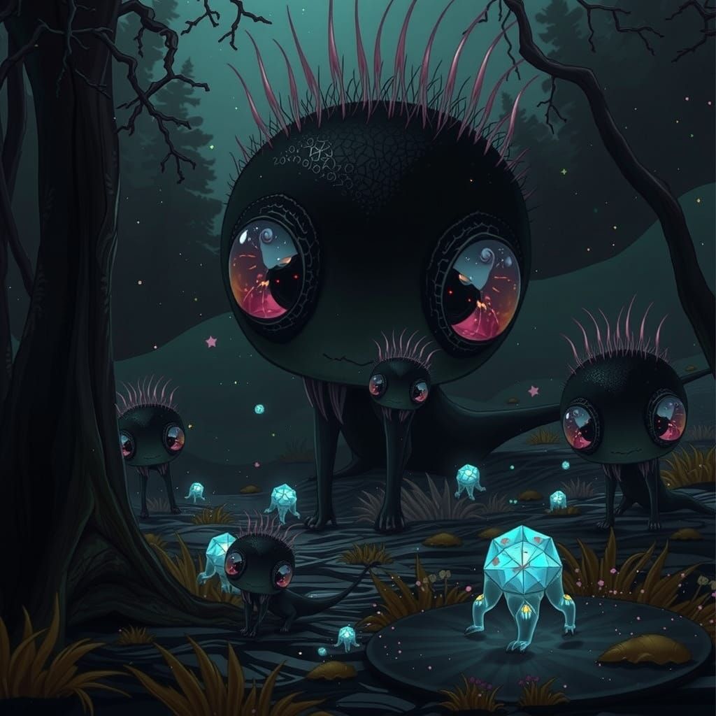 Ethereal Crystalline Beings in Pastel Wonderland