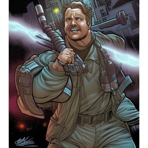 Ghostbuster in Comic Book Art Style
