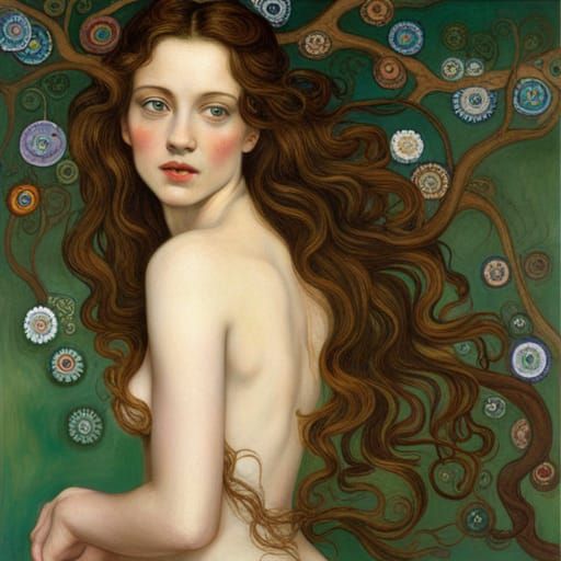 Entwined Woman in Art Nouveau Style