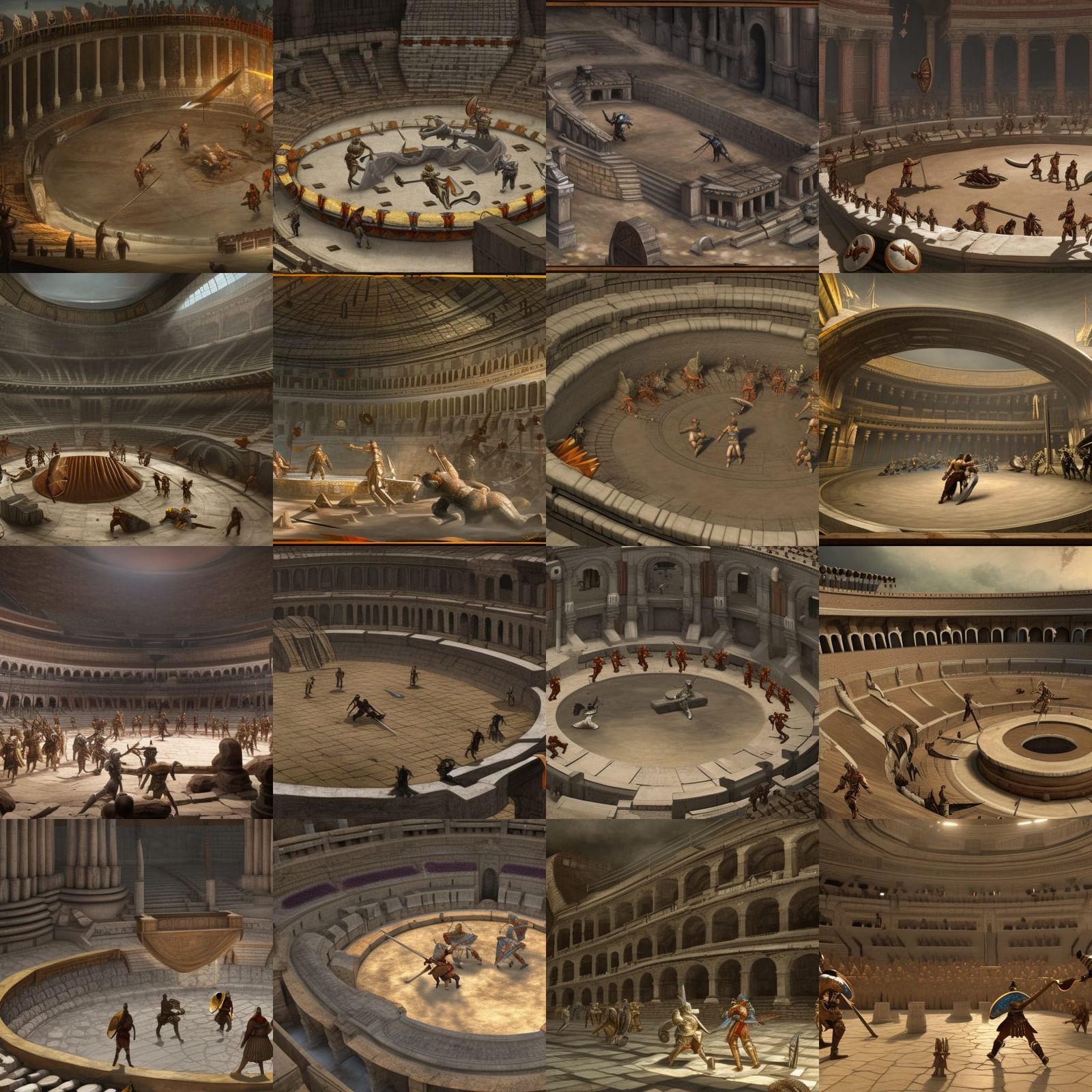 Gladiator Knight Duel in Hyperdetailed Arena