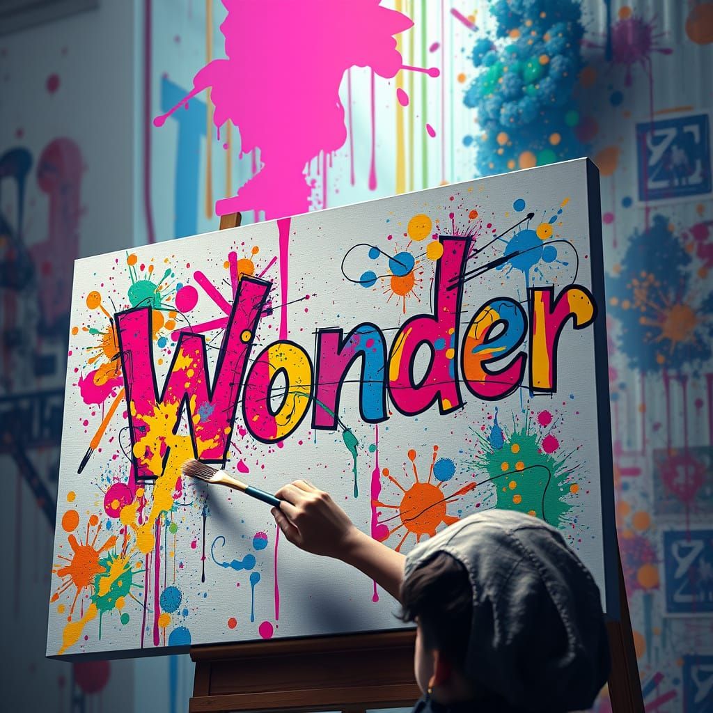 Peaceful Artist Paints Vibrant 'Wonder' Mural in Fantastical...