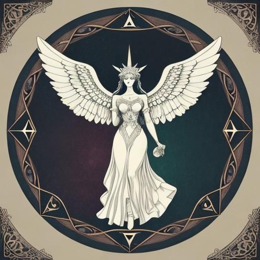 Intricate Triangle Angel Whimsical Artwork