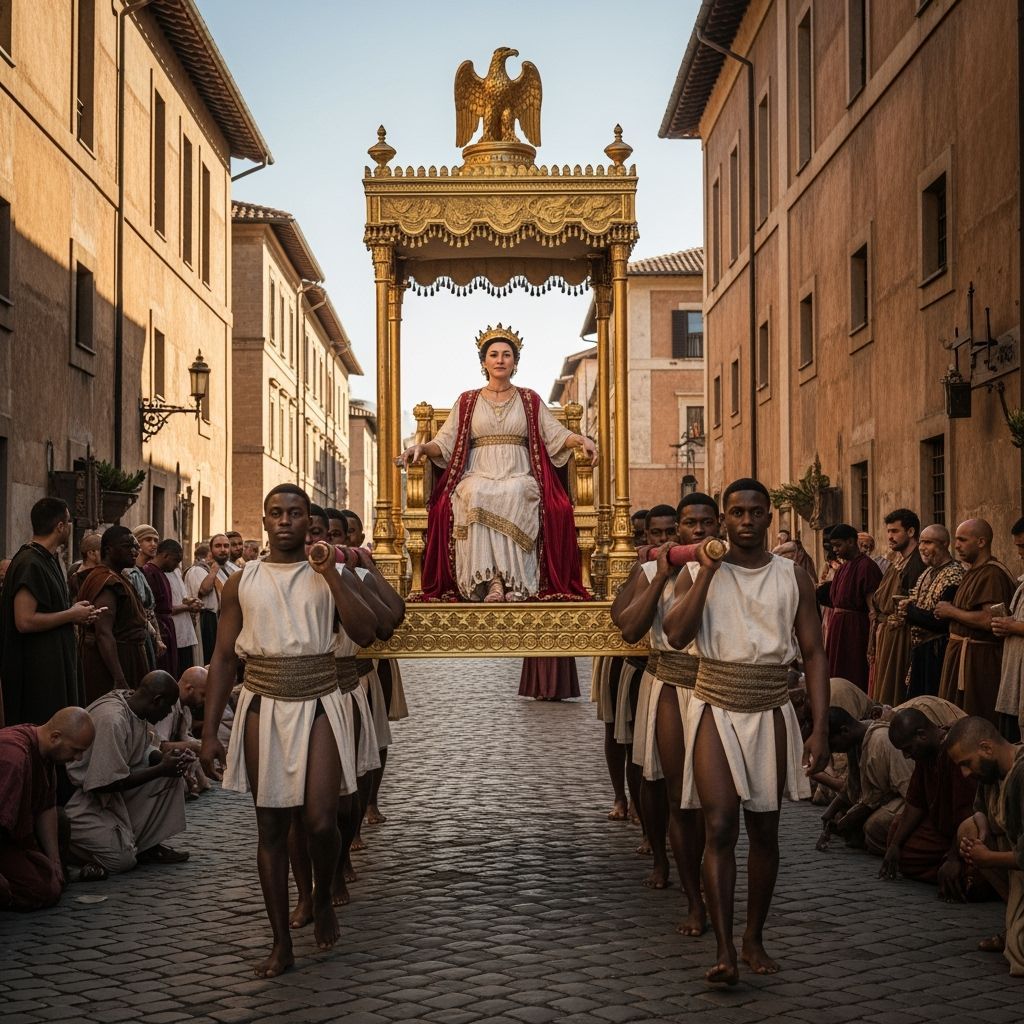 Empress Messalina on Opulent Litter Throne