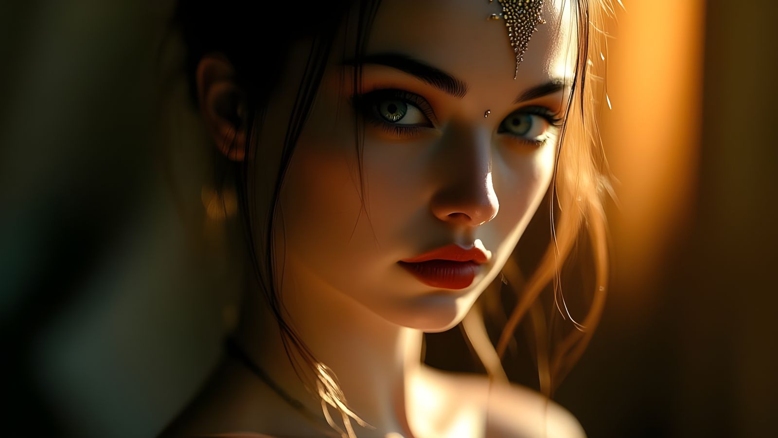Sultry Woman in Warm Golden Light