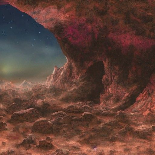 Detailed Matte Painting of a Meteor Cave