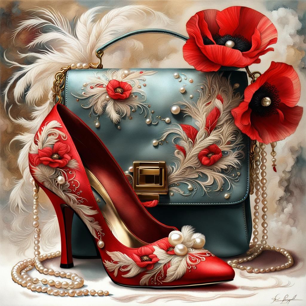 Red Heels and Matching Purse