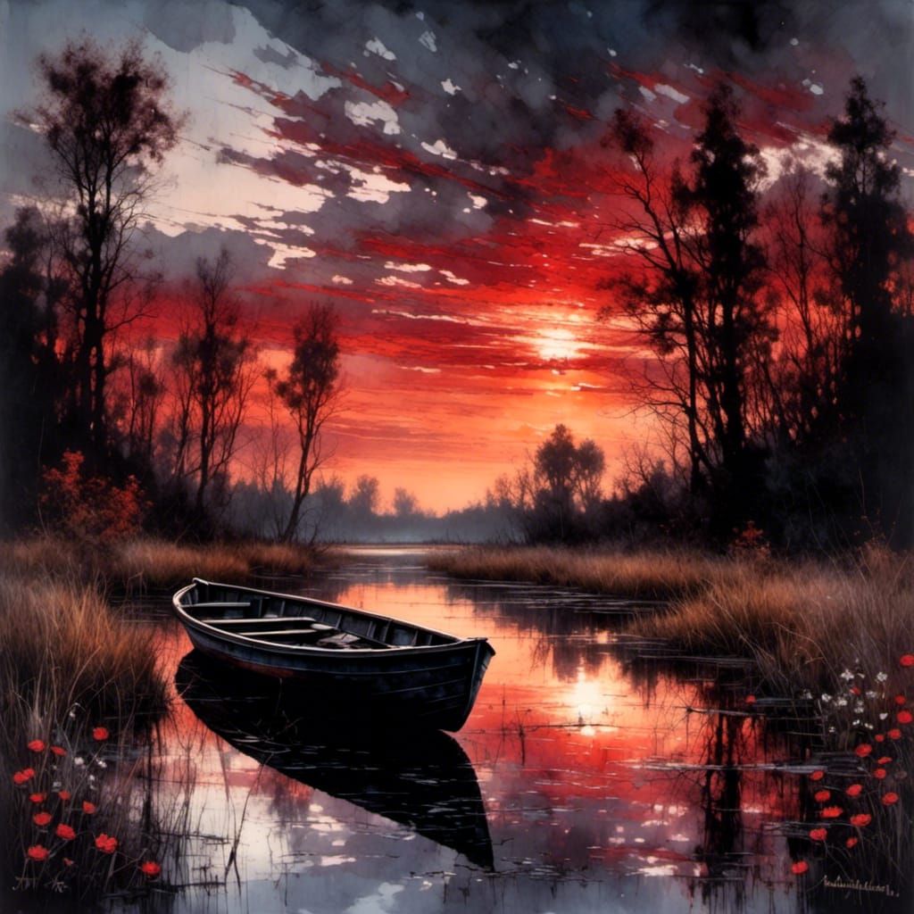Mystical Marshland Sunset
