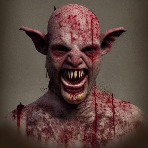 Evil Pig-Man in Detailed Matte Painting