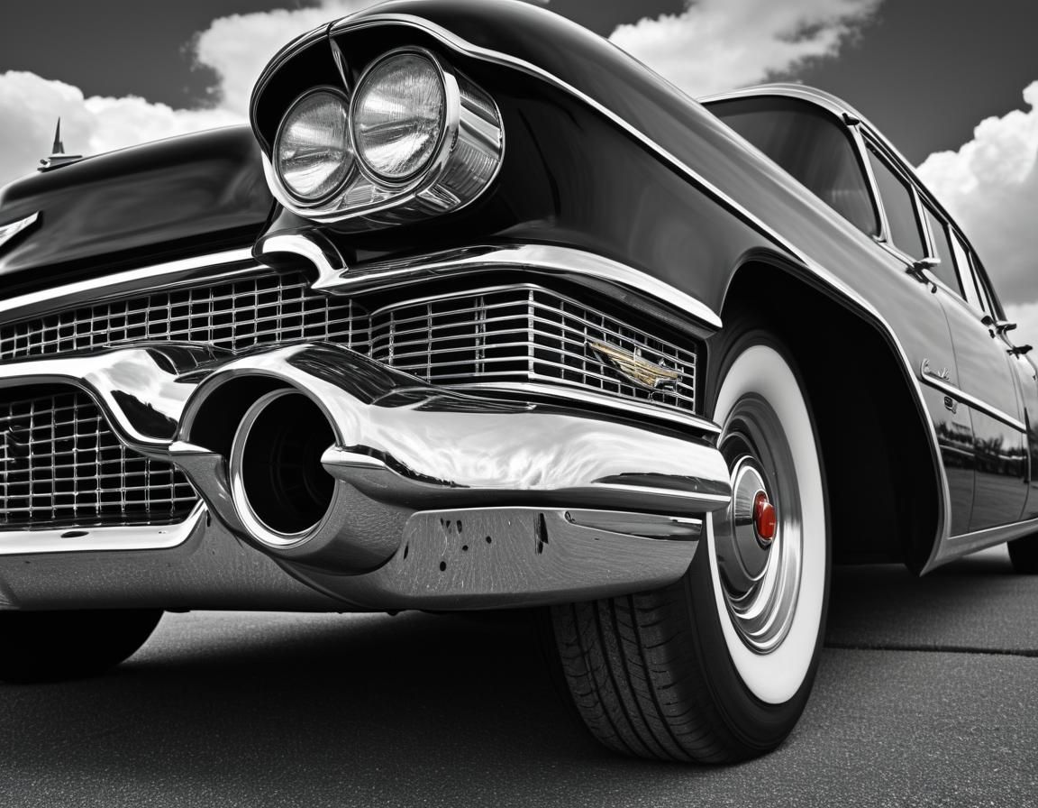 Black Cadillac in Industrial Surrealist Style
