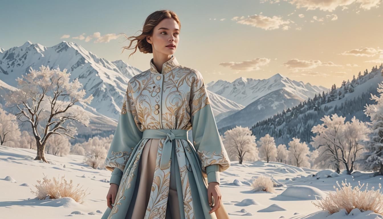 Winter Collection in Watercolor-Inspired Digital Art Style