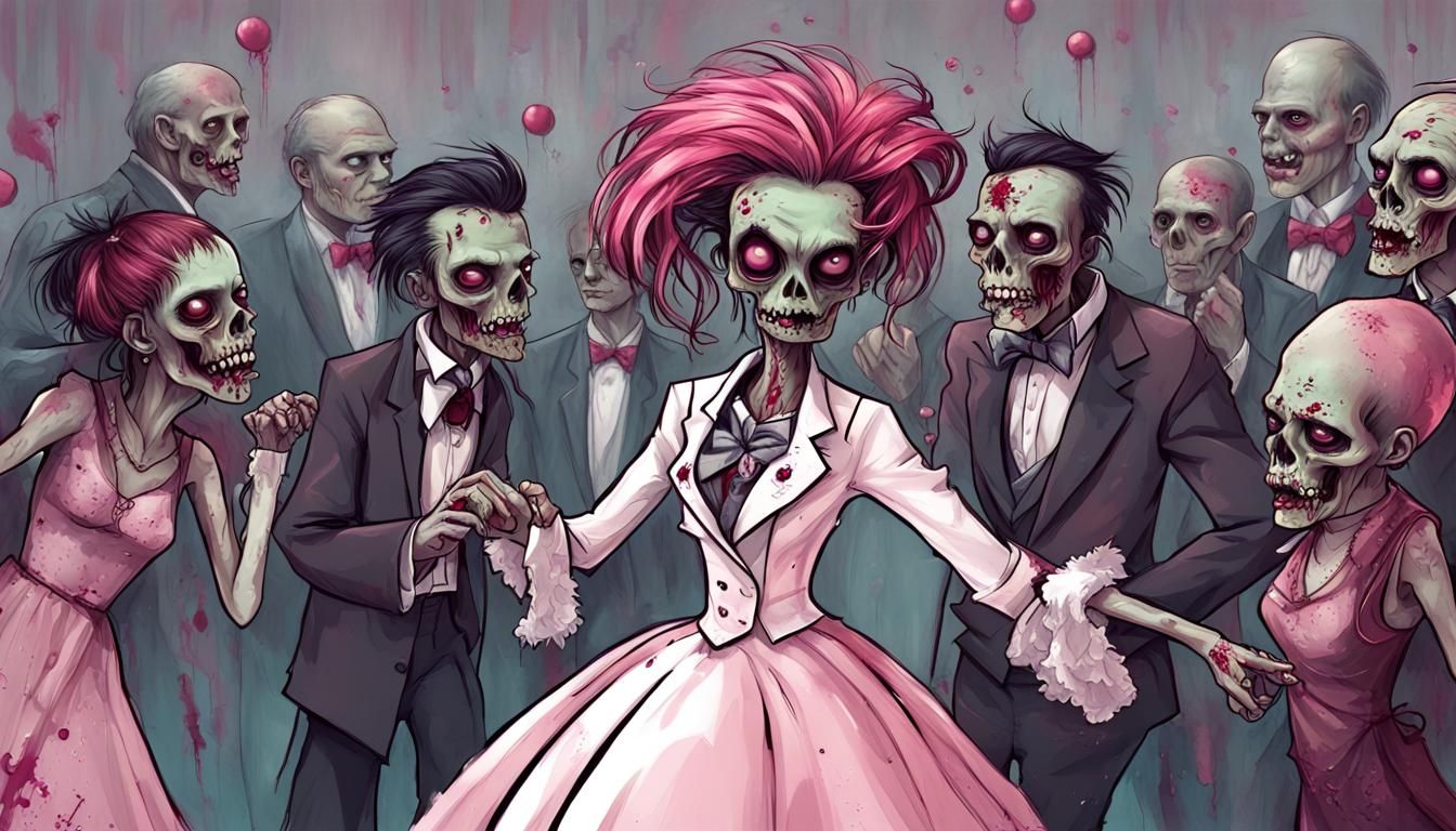 Zombiepunk Prom: Chibi Zombie and Frankenstein Dance