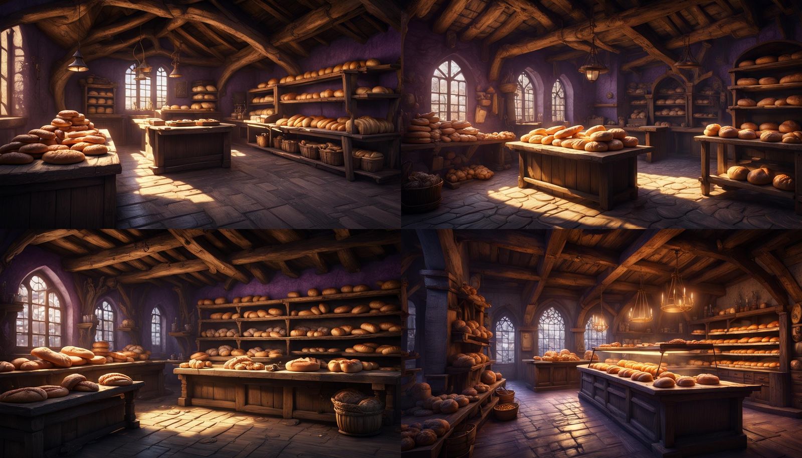 Medieval Abandoned Bakery in Dark Fantasy Style