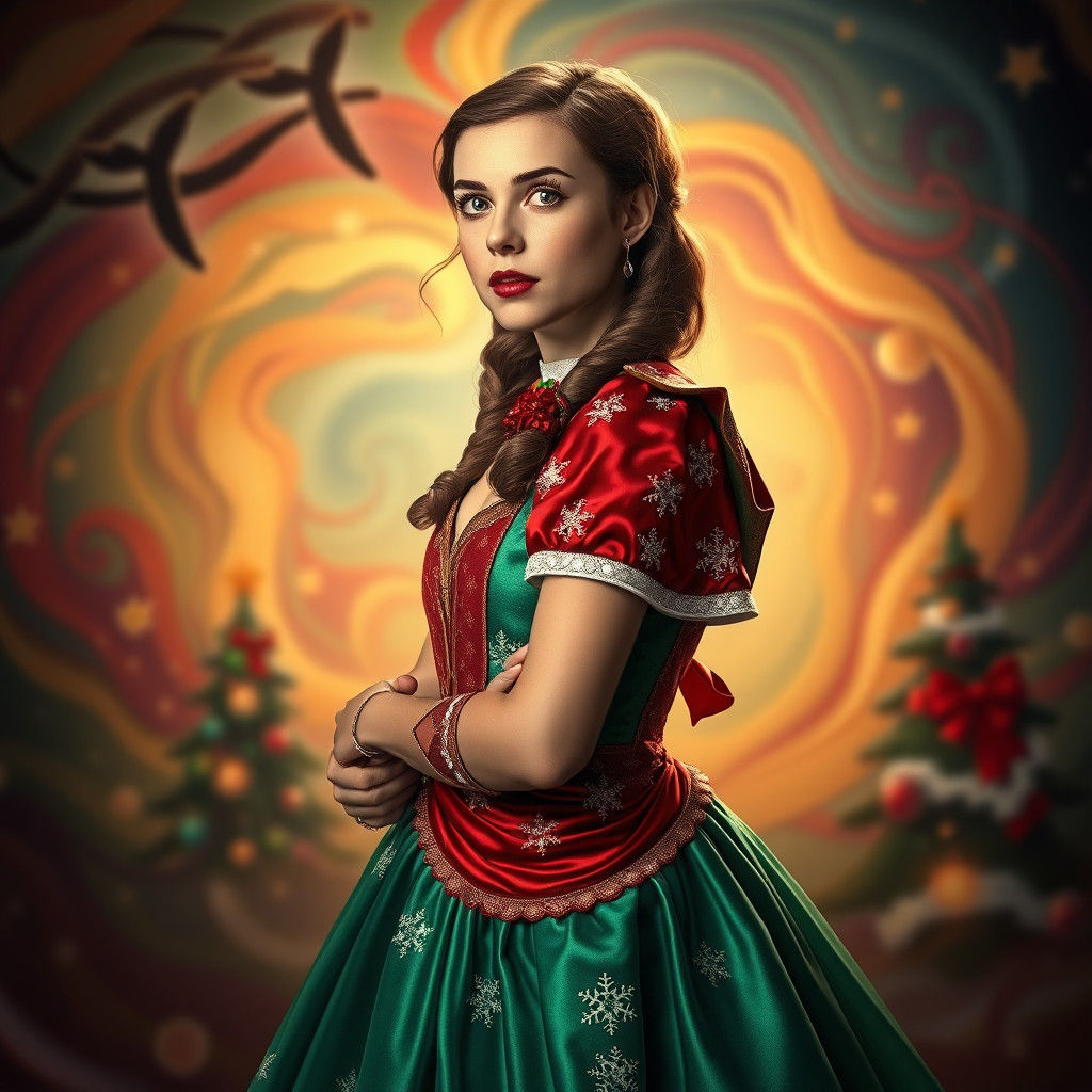 Dorothy Gale in a Vibrant Christmas Wonderland
