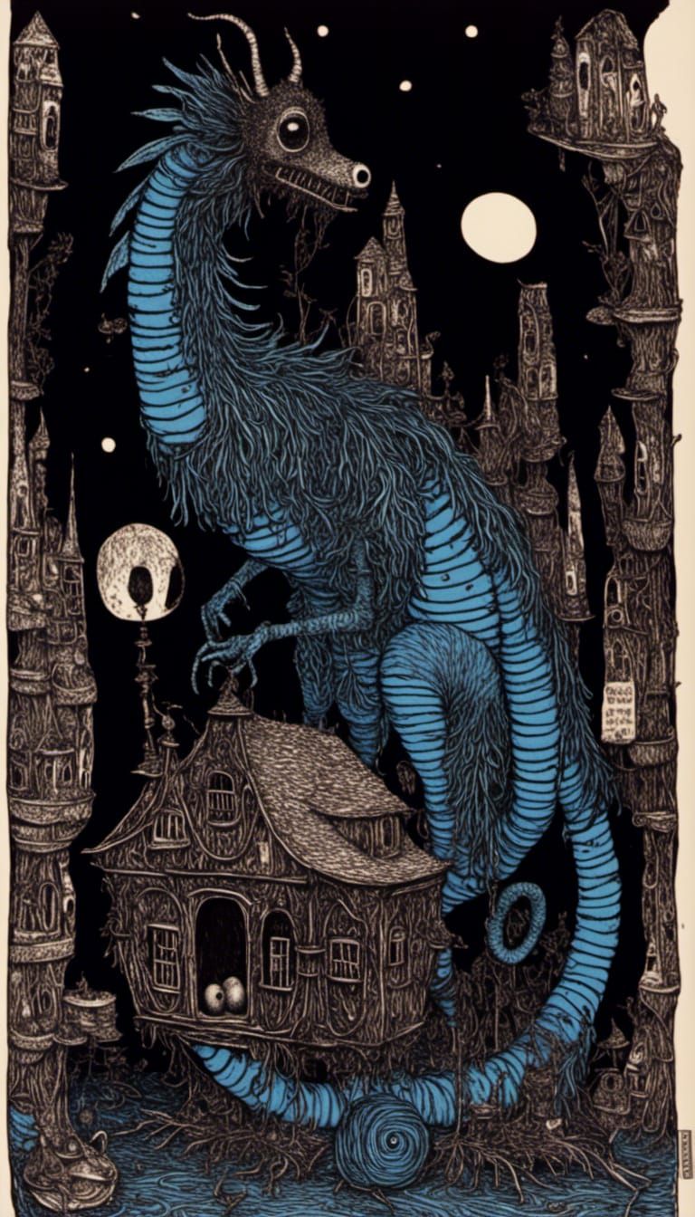 Pulsating Crystal Dragon in Graphic Black Style