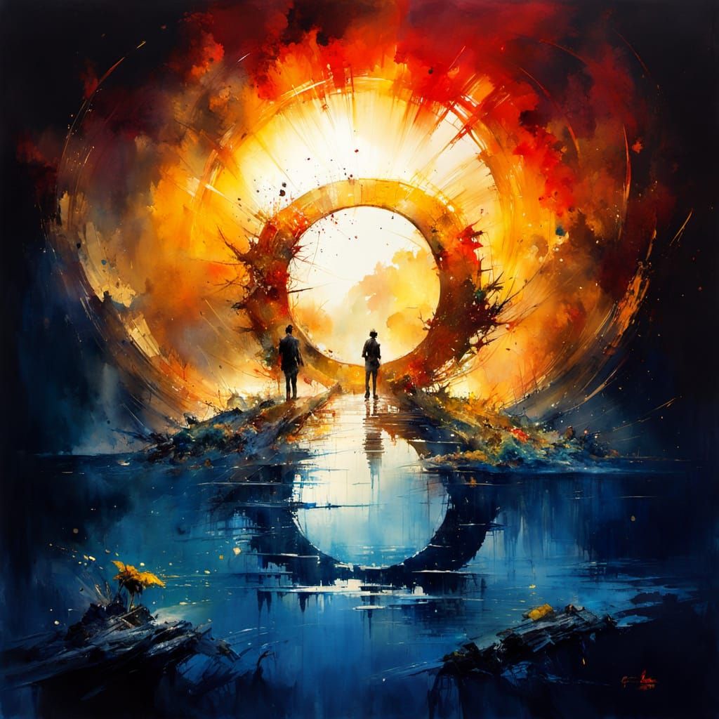 Dramatic Watercolor Portrait of the Number Eight