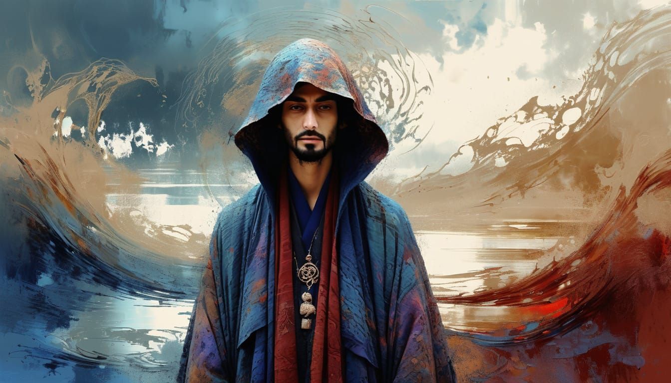 Ethereal Wanderer in Tattered Robes