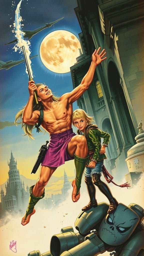 Illustrative Masterpiece in Comic Book Style