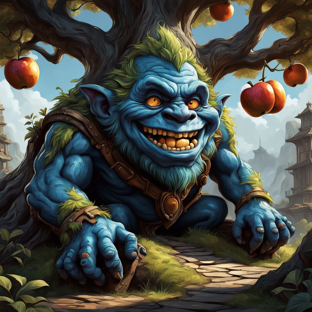 Fantasy Art of Trolls in an Old Tree