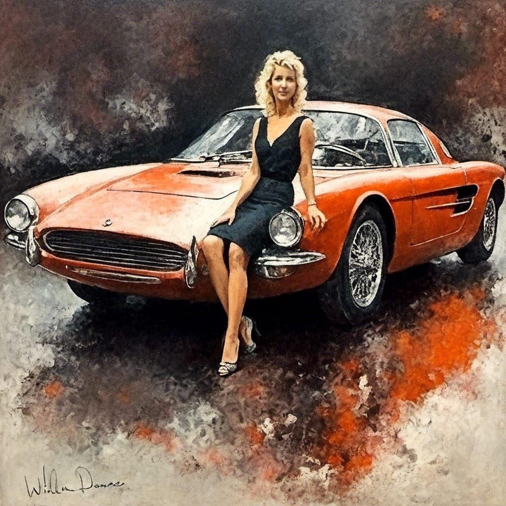 Retrofuturistic 1960s Supercar Painting