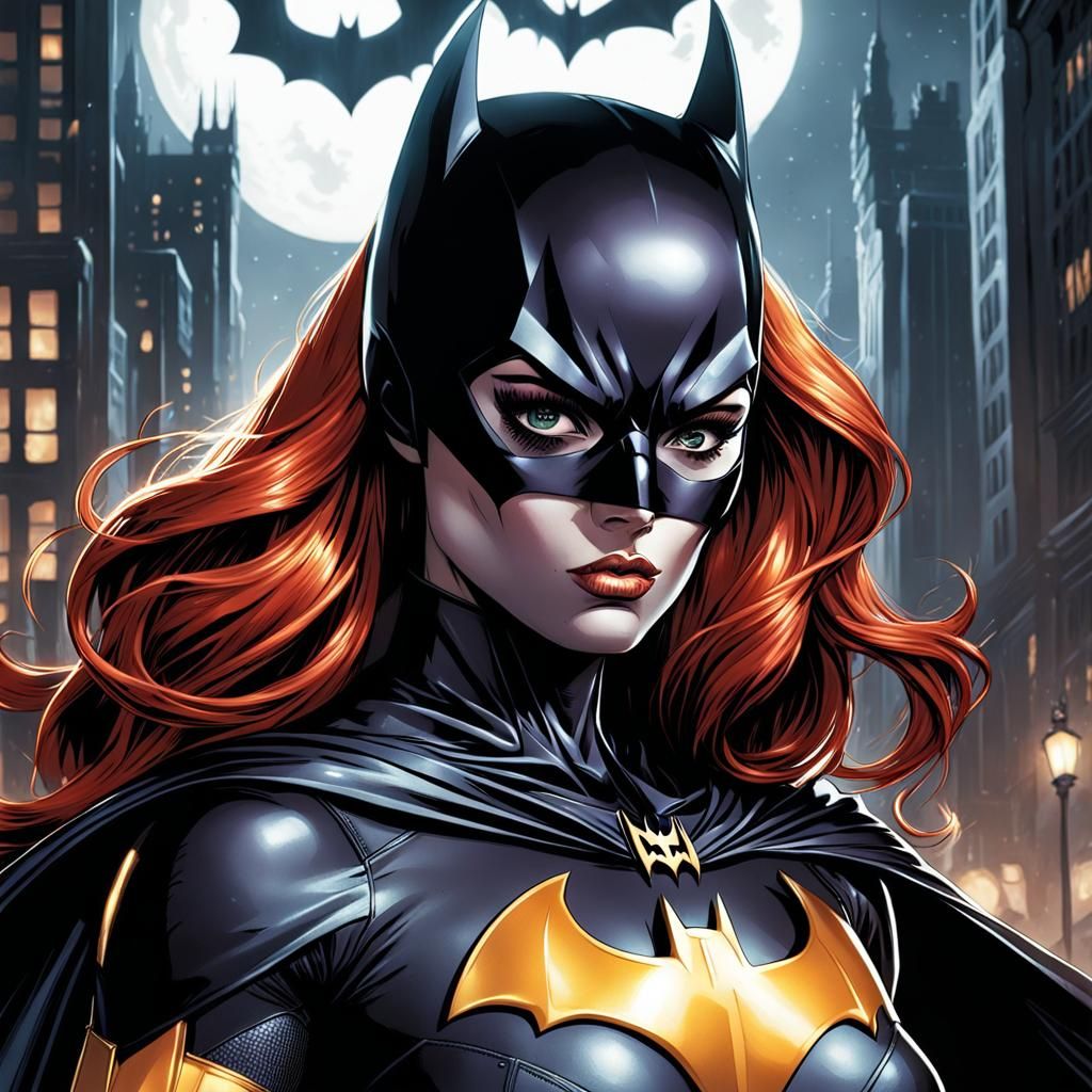 Batgirl Comic Book Art: Cowl Covering Head