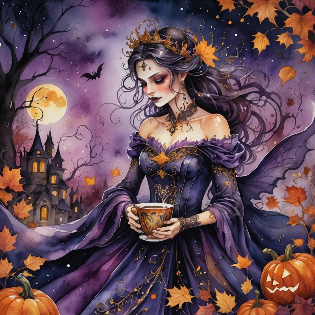 Wicked Fairy Hugs Mug in Dark Fantasy Watercolor