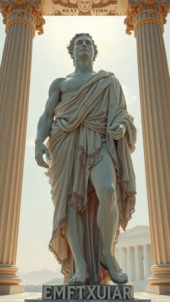 Ancient Roman Warrior in Grand Temple Setting