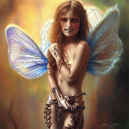 Skull Fairy in Oil Painting Style