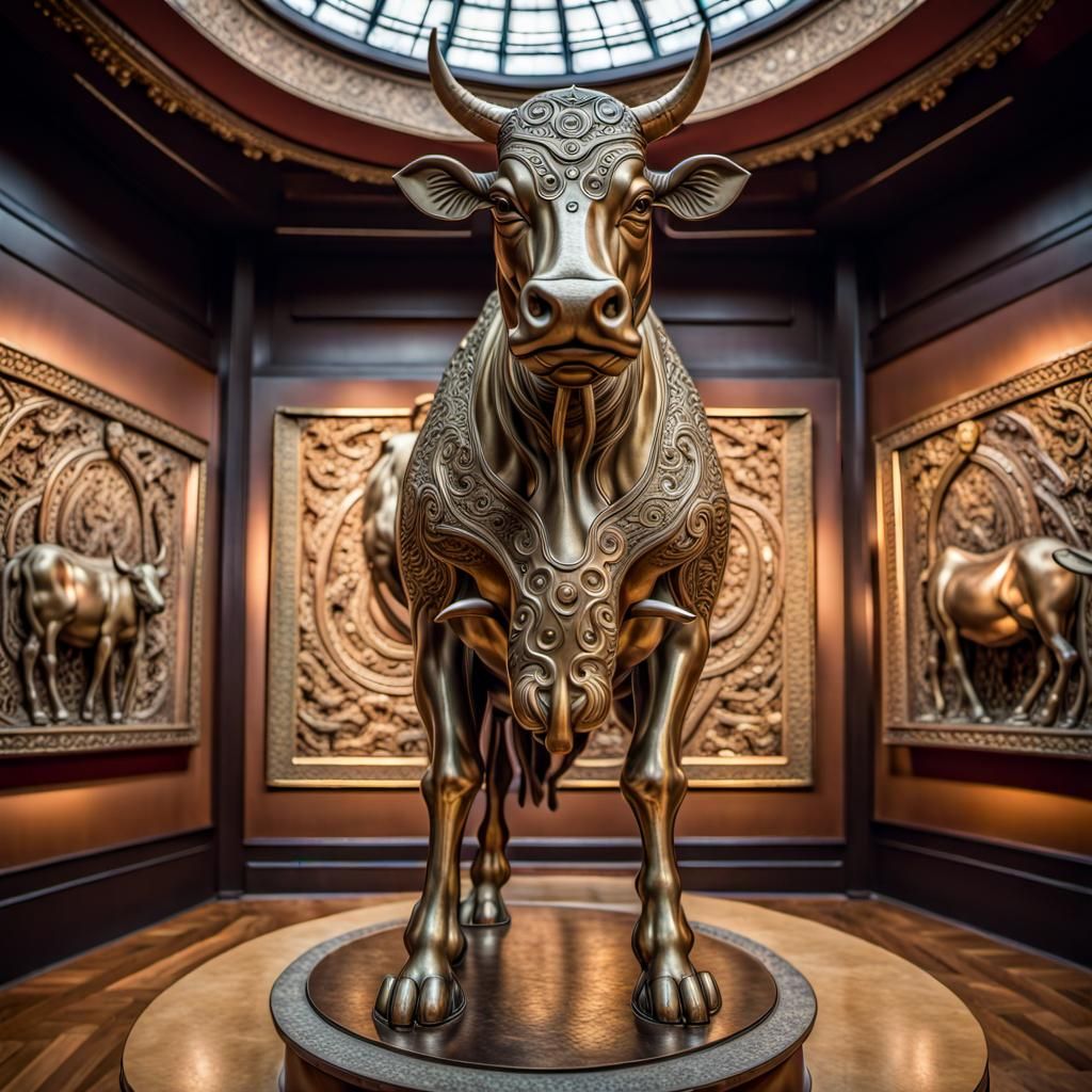 Unveiling the Exquisite Beauty: The Shimmering Bronze Cow Ad...