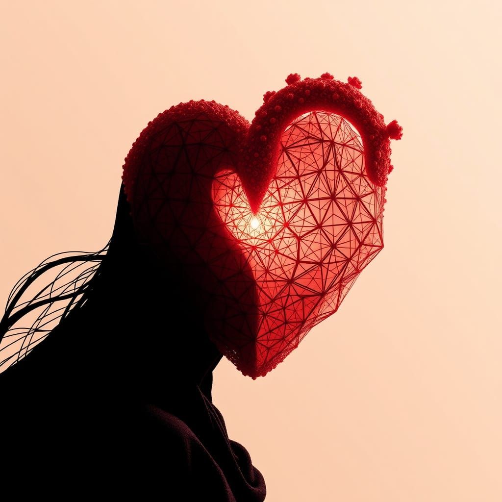 Abstract Love Heart in Prismatic Light