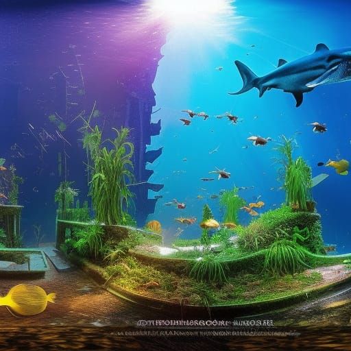 Underwater City Exploration in 3D Panorama