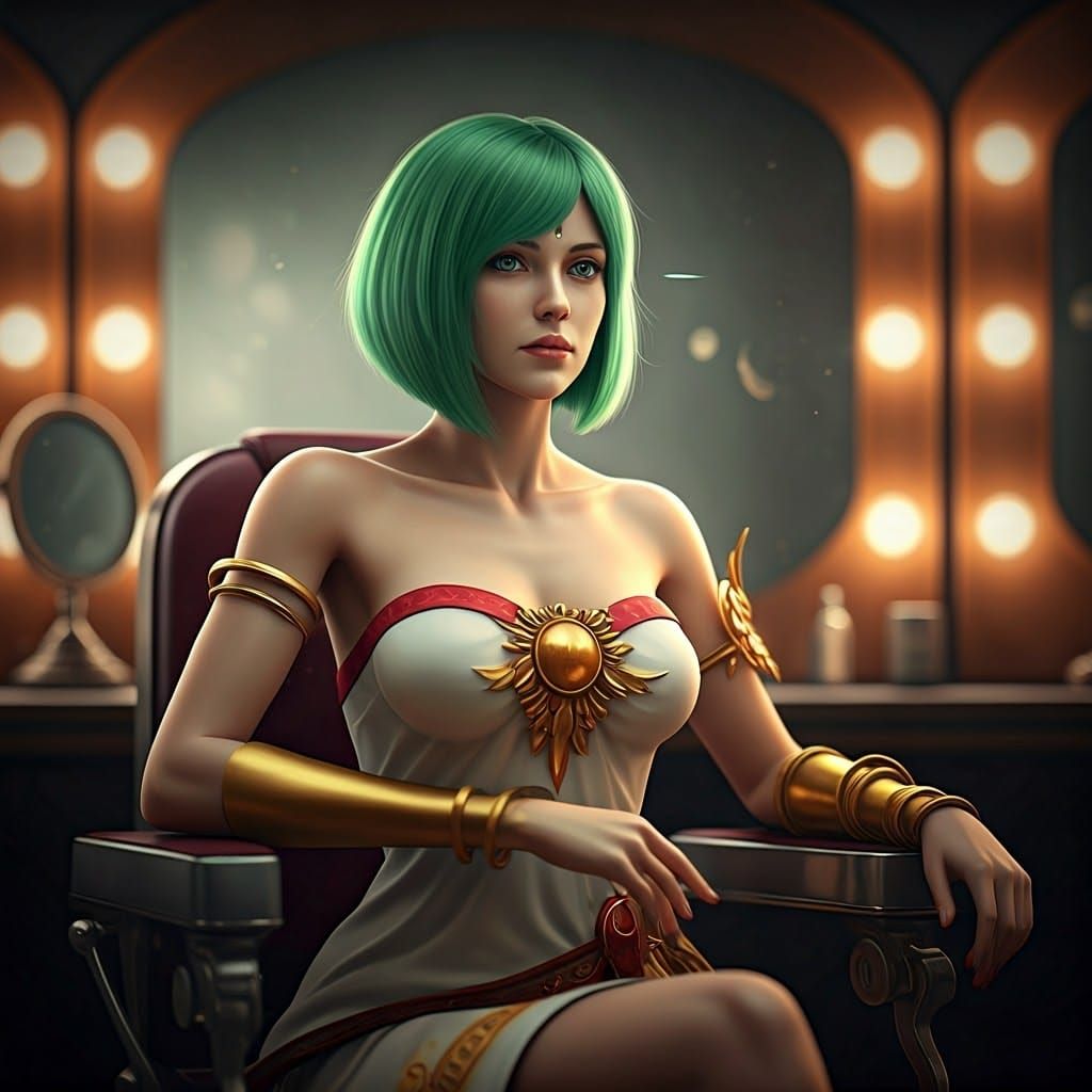 Lady Palutena with Asymmetrical Bob Haircut