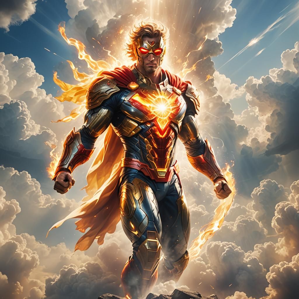 Elemental Superhero Controls Fire Power