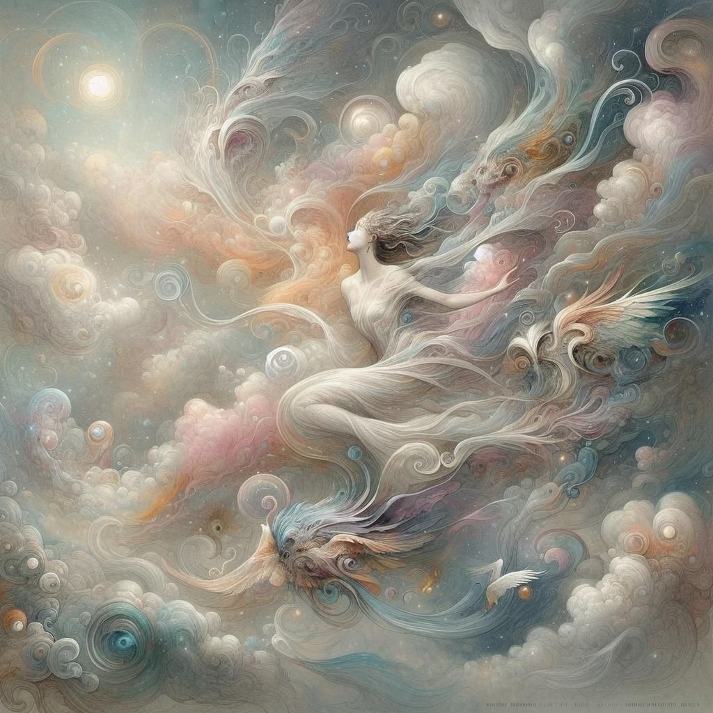 Fantasy Illustration in Watercolor and Ink Style