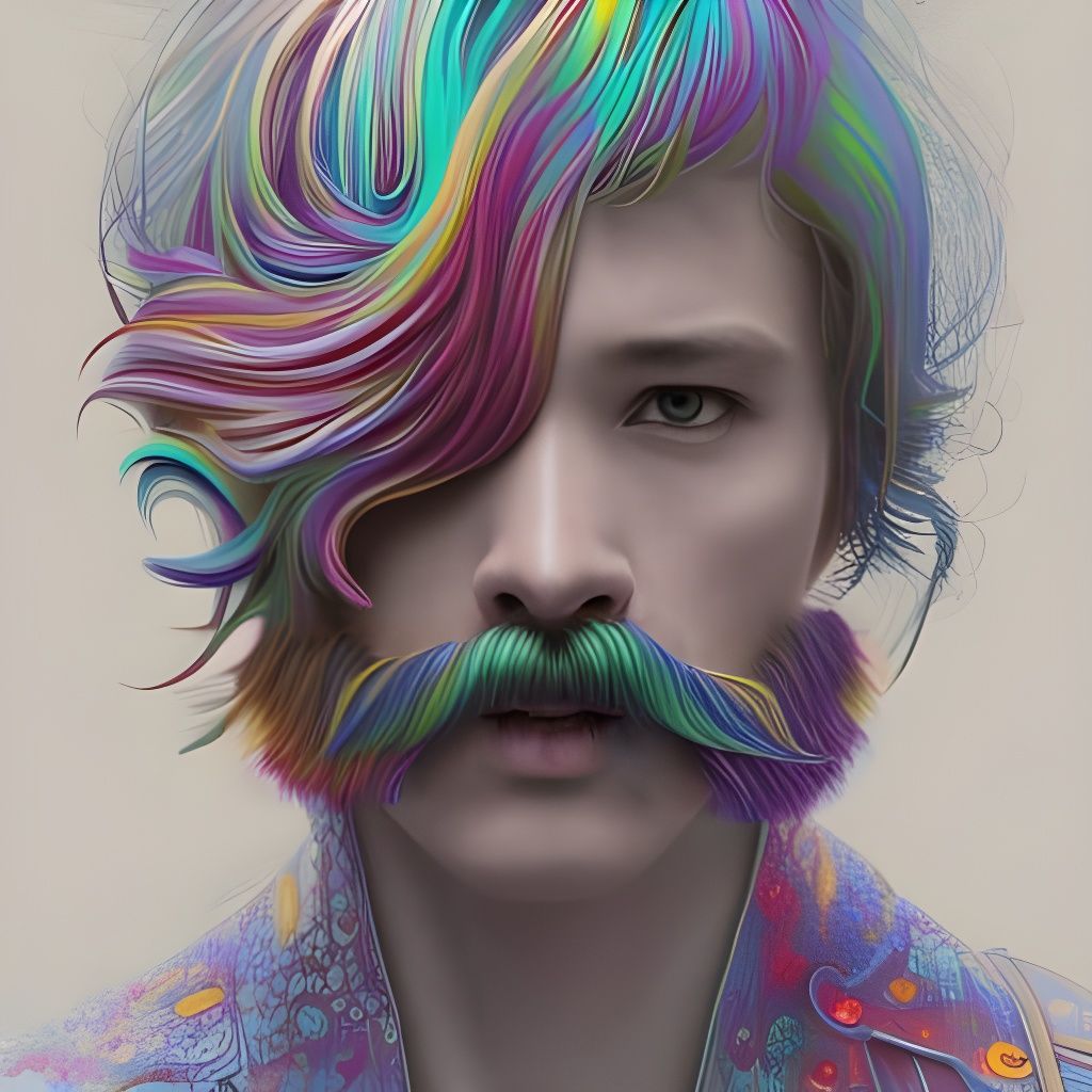 Rainbow mustache