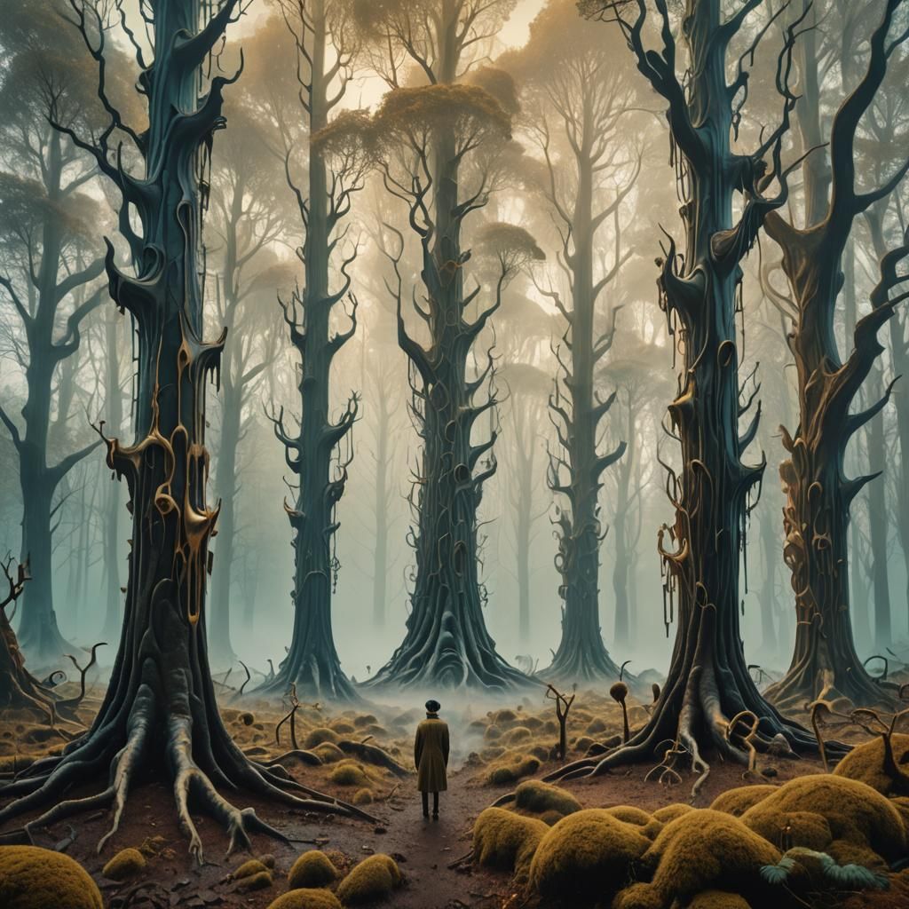 Surreal Forest Landscape Inspired by Salvador Dali