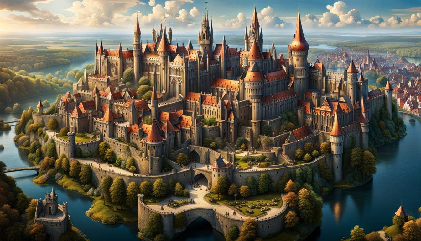 Futuristic Medieval Kingdom: Hyperdetailed Digital Art