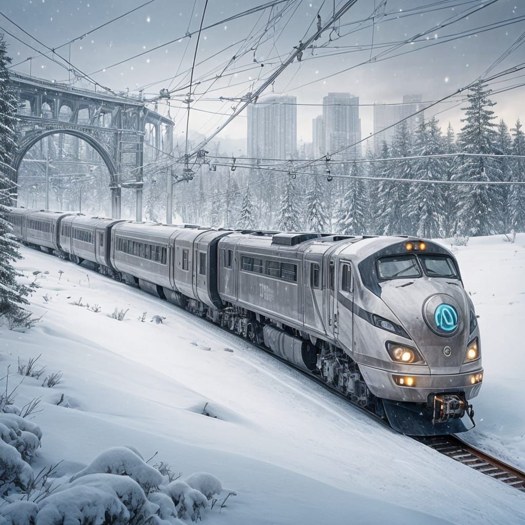 A futuristic design-style train, adorned with elegant, intri...