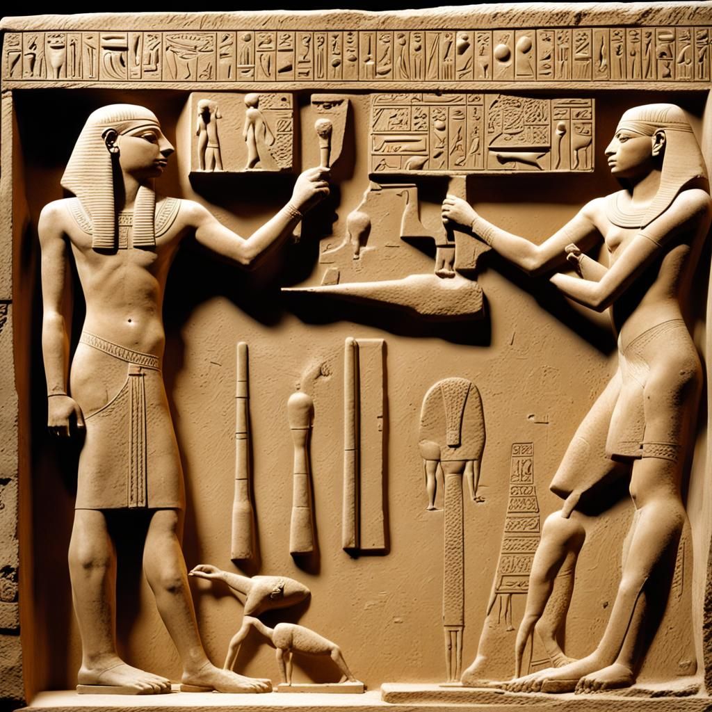 Ancient Egyptian Sculptors Relief from Saqqara