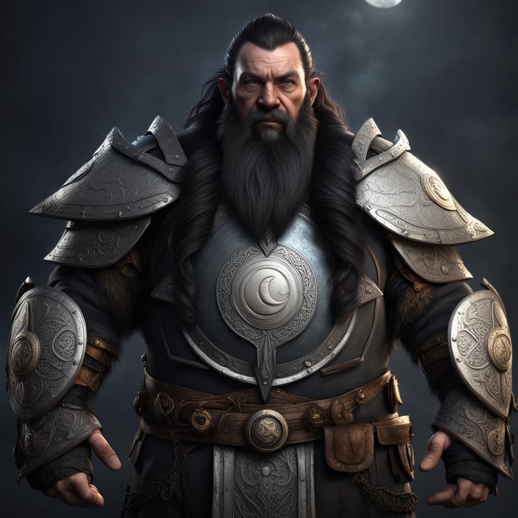 Dwarf Twilight Cleric in Detailed Matte Painting