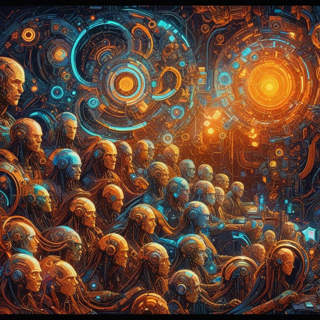 AI Art Enthusiast in Neon Sci-Fi Style