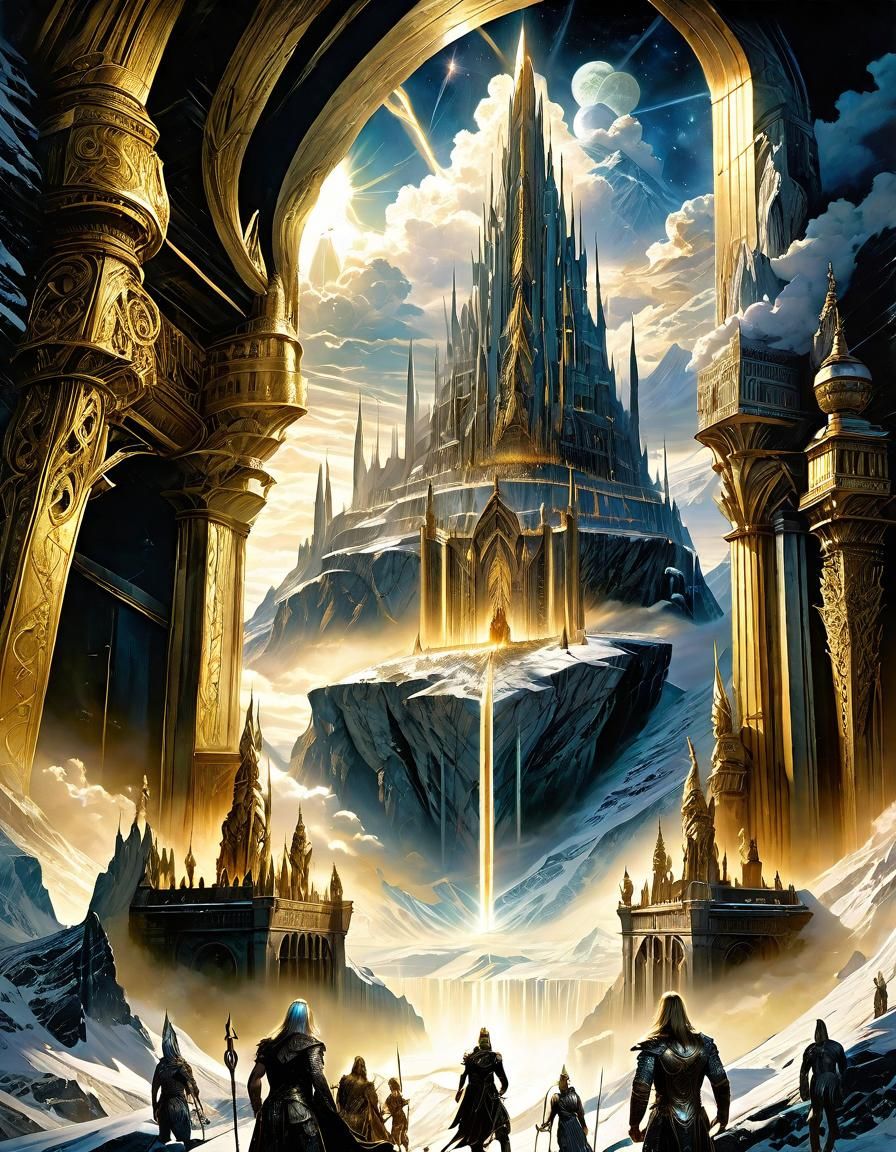 Epic Asgard Fortress on Towering Cliffs