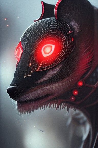 Sinister Coatimundi with Glowing Eyes and Armor