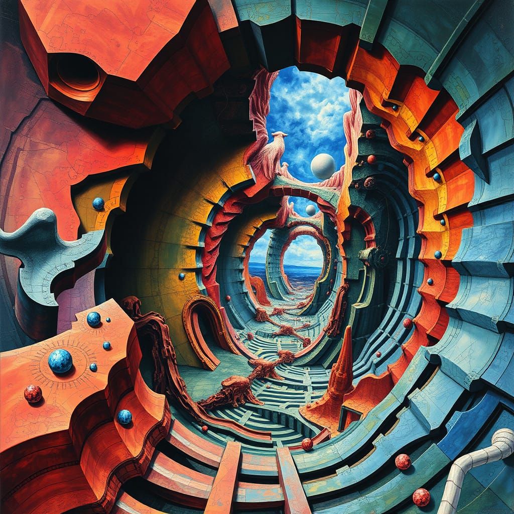 Surreal Dreamscapes in Vibrant, Distorted Reality