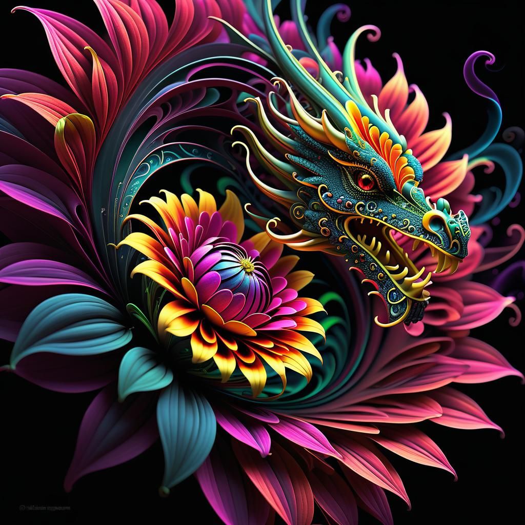 Zinnia Dragon with Filigree Details